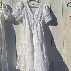 HYFVE White Button-Down Midi Dress